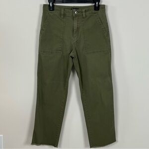 Supplies Olive Green Utility Cropped Straight Leg Jeans Women's Size 26